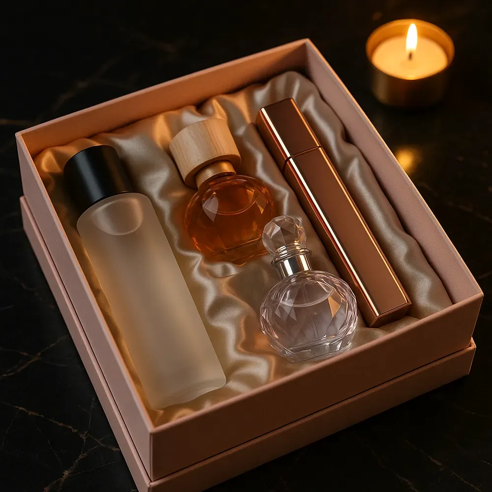 Set de 4 difuzoare parfumate în cutie cadou Tutun și Cedru